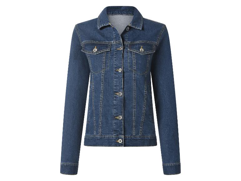 Veste en jean bleu foncé avec boutons et poches poitrine