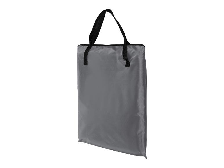 Sac de courses gris avec poignées noires, présenté en angle.