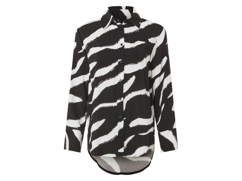 Chemise à manches longues à motif zèbre noir et blanc.