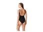 Femme en maillot de bain noir, vue de dos