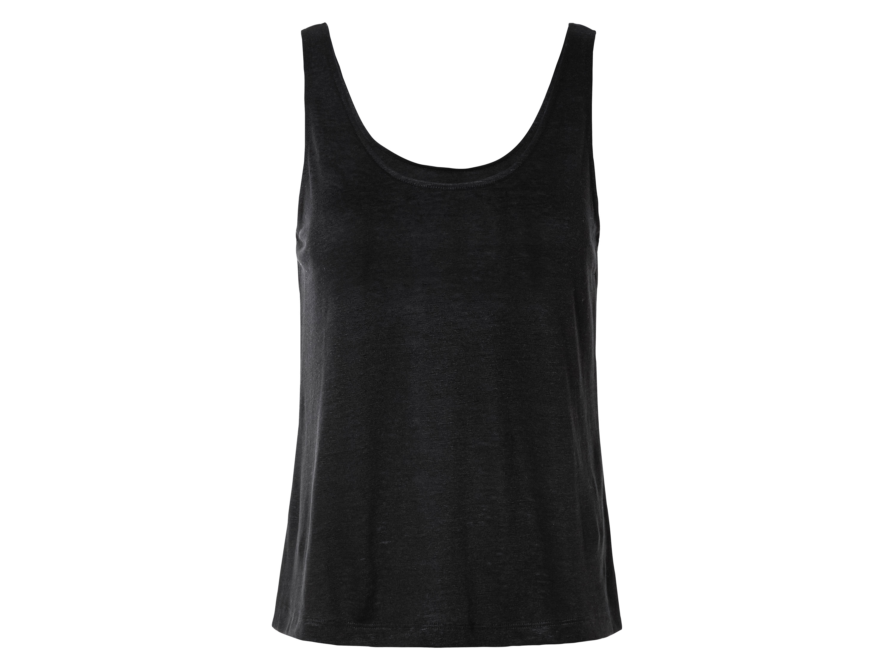 esmara® Débardeur en lin femme (noir, L (44-46))