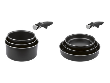ERNESTO® Lot de 3 casseroles ou lot de 3 poêles avec manche amovible