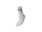 Chaussette de sport blanche avec rayures rouges et bleues, 'OLIVIER G' et le chiffre '9'.