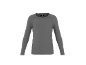 T-shirt gris à manches longues avec coutures raglan et col rond