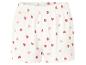 Short blanc avec un motif de cœurs roses et rouges.