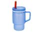 Mug enfant bleu avec paille orange et anse