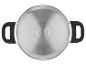 Vue de dessus d'une casserole Silvercrest en acier inoxydable.