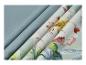 Tissu floral et uni dans les tons bleus et verts