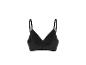 Soutien-gorge de sport noir avec bretelles réglables, vue de dos.