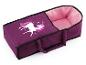 Couffin de poupée violet avec motif licorne et doublure rose