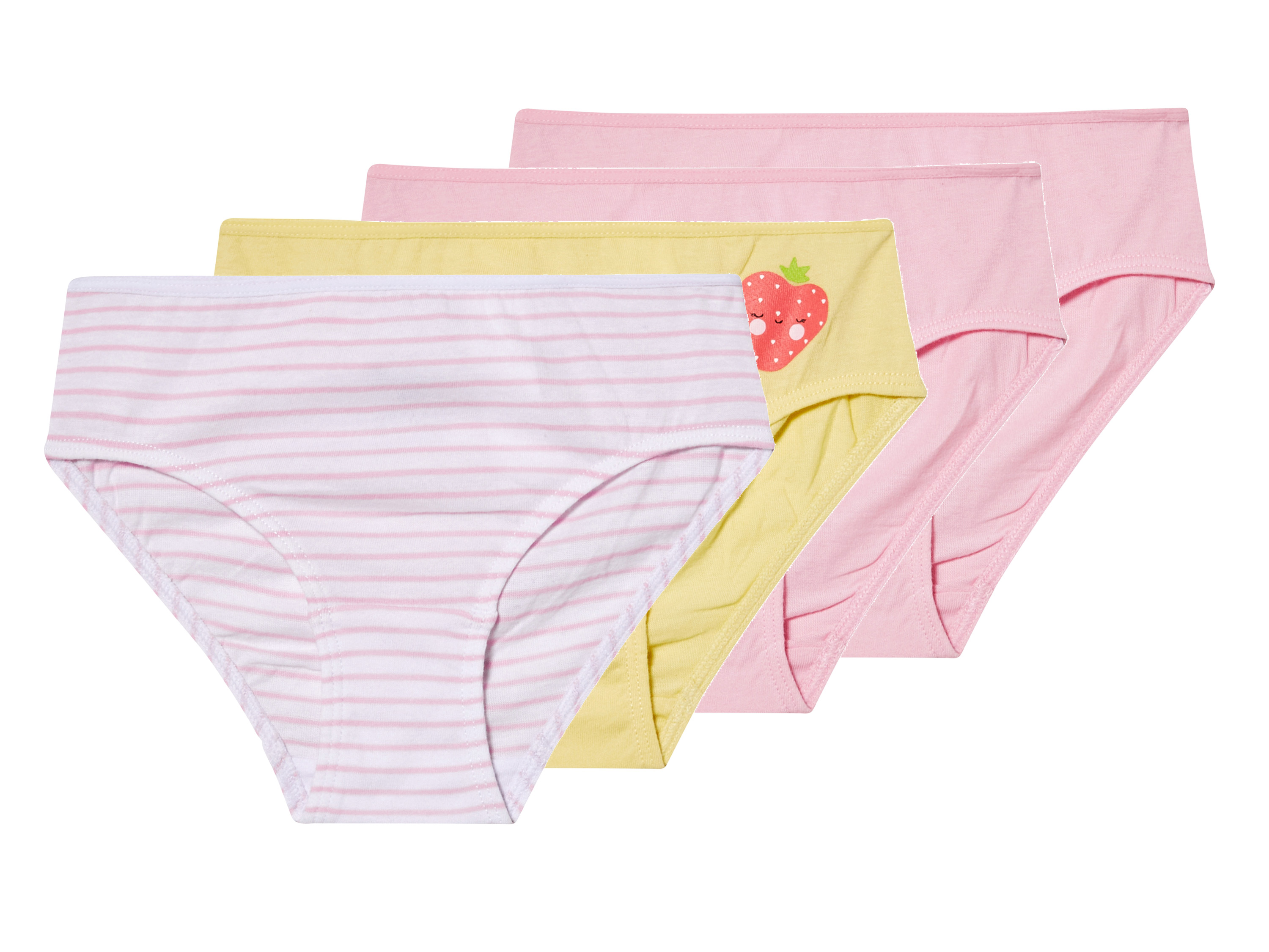 lupilu® Lot de 4 slips petite fille (rose/jaune, 2-4 ans)