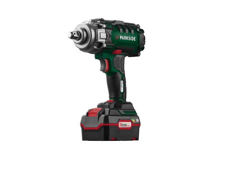 Clé à chocs sans fil avec batterie, marque Parkside.