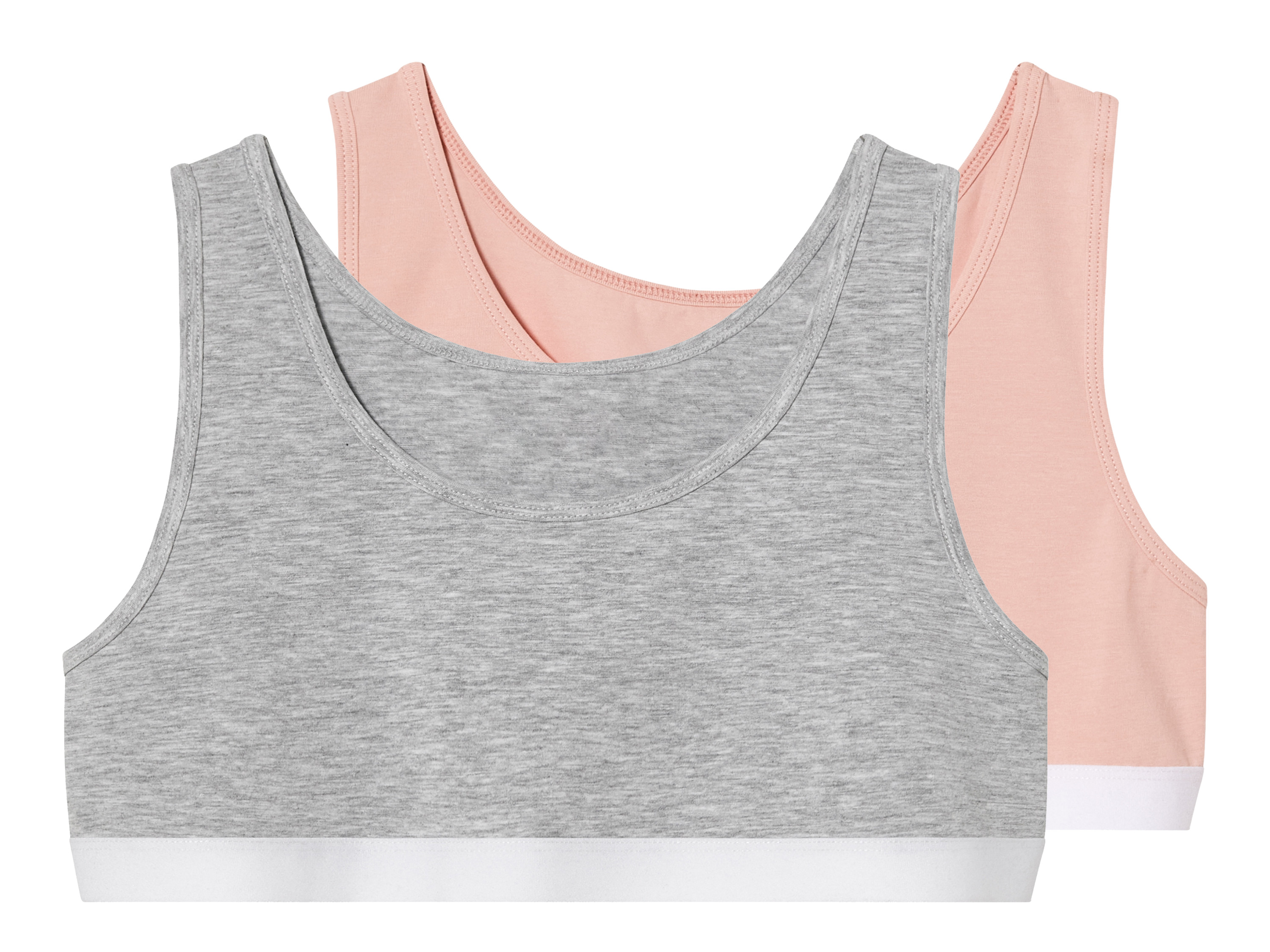pepperts!® Lot de 2 brassières fille (158/164, rose/gris)