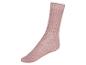 Une chaussette rose à côtes.
