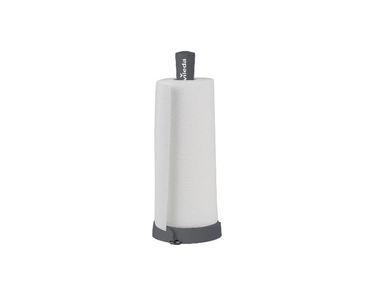 Porte-essuie-tout gris avec un rouleau d'essuie-tout blanc