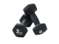 Deux haltères noires Crivit de 2 kg.