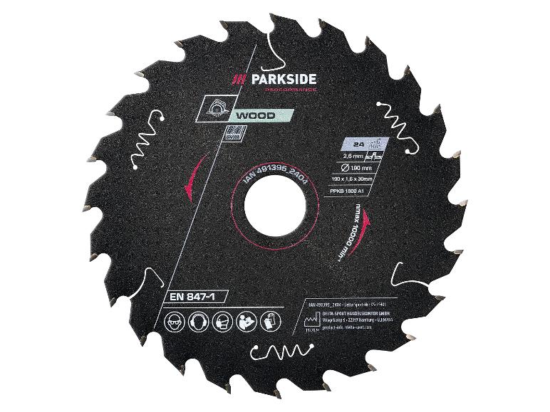 Une lame de scie circulaire Parkside Performance pour le bois avec 24 dents.