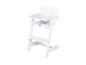 Chaise haute en bois blanc réglable avec plateau et harnais de sécurité