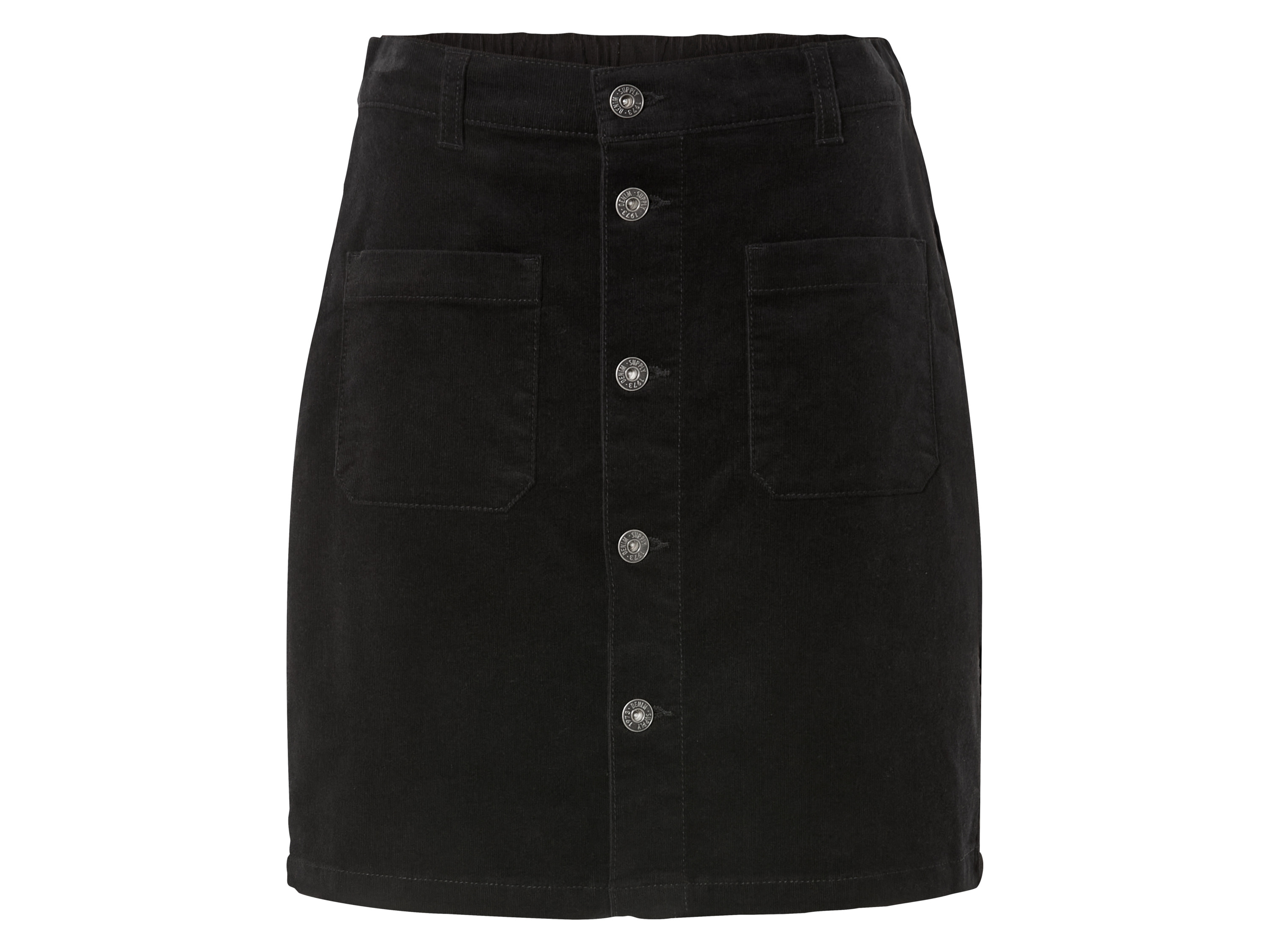 esmara® Mini-jupe en velours côtelé femme (noir, 38)