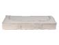 Coussin de sol beige en tissu, style minimaliste.