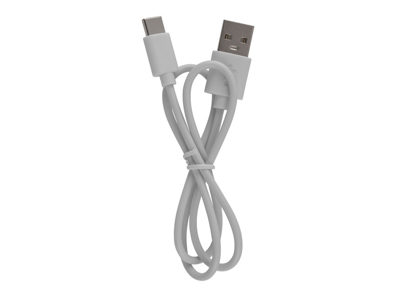Un câble USB-C vers USB-A blanc.