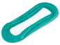 Un lit flottant gonflable turquoise avec une maille au milieu.
