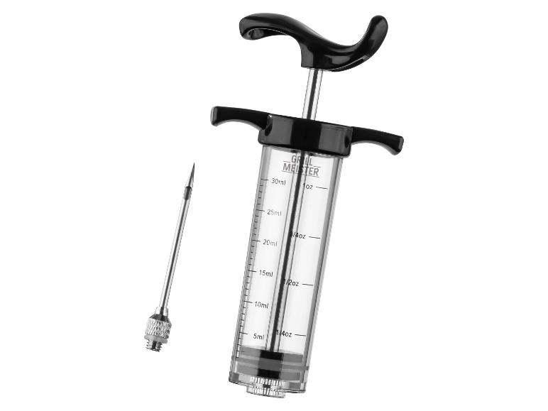 Injecteur de viande avec aiguille, avec mesures en ml et oz, pour le barbecue.