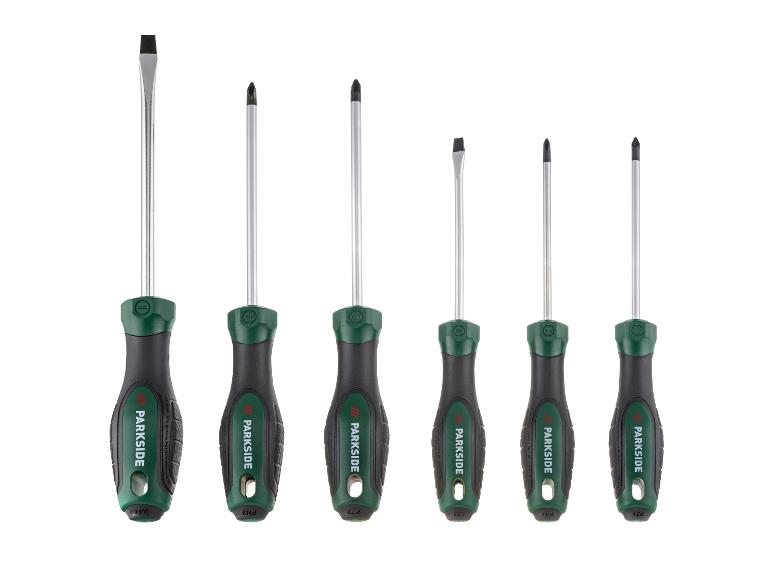 Jeu de tournevis PARKSIDE avec divers tournevis plats et cruciformes