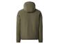 Vue arrière d'une veste à capuche vert olive pour homme avec poignets et ourlet élastiques.