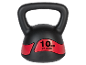 Un kettlebell Crivit de 10 kg, noir et rouge.