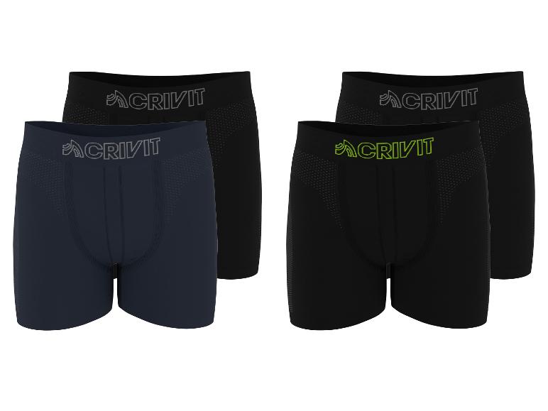 Boxers sans coutures Crivit pour hommes en noir et bleu marine