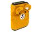 Housse de protection en peluche orange en forme d'ours pour tablette ou ordinateur portable.