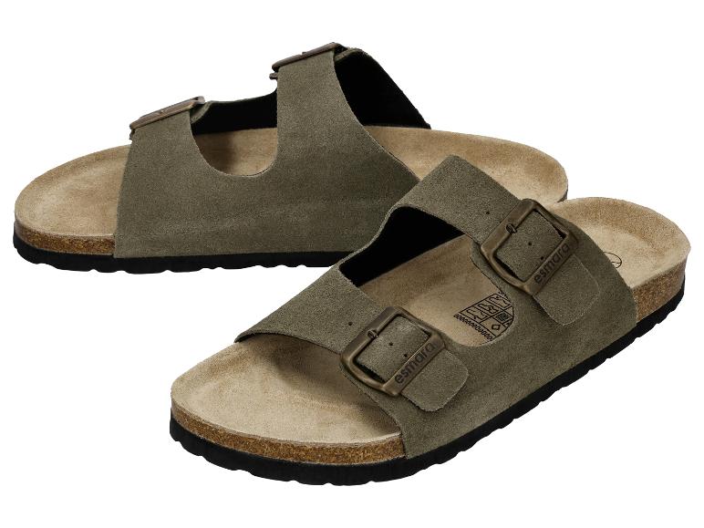 Sandales femme à deux brides kaki avec boucles