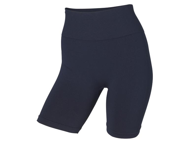 Short de cyclisme taille haute sans couture bleu foncé.