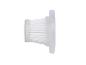 Filtre plissé blanc pour aspirateur, vu de côté.