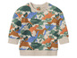 Un sweat beige à imprimé dinosaure.
