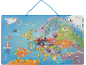 Carte-puzzle en bois pour enfants de l'Europe avec animaux et monuments.