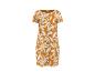 Robe midi à manches courtes imprimé floral orange et blanc