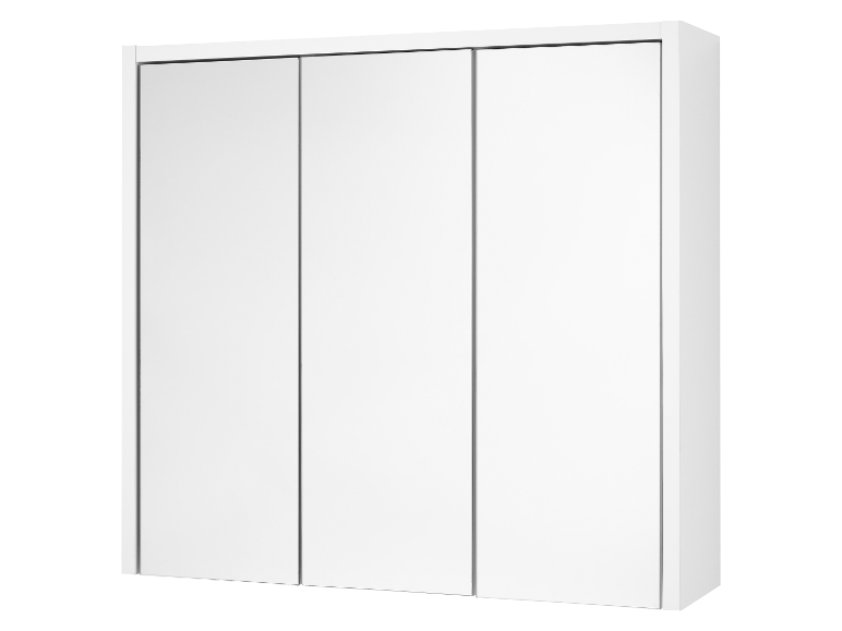 Armoire blanche à trois portes.