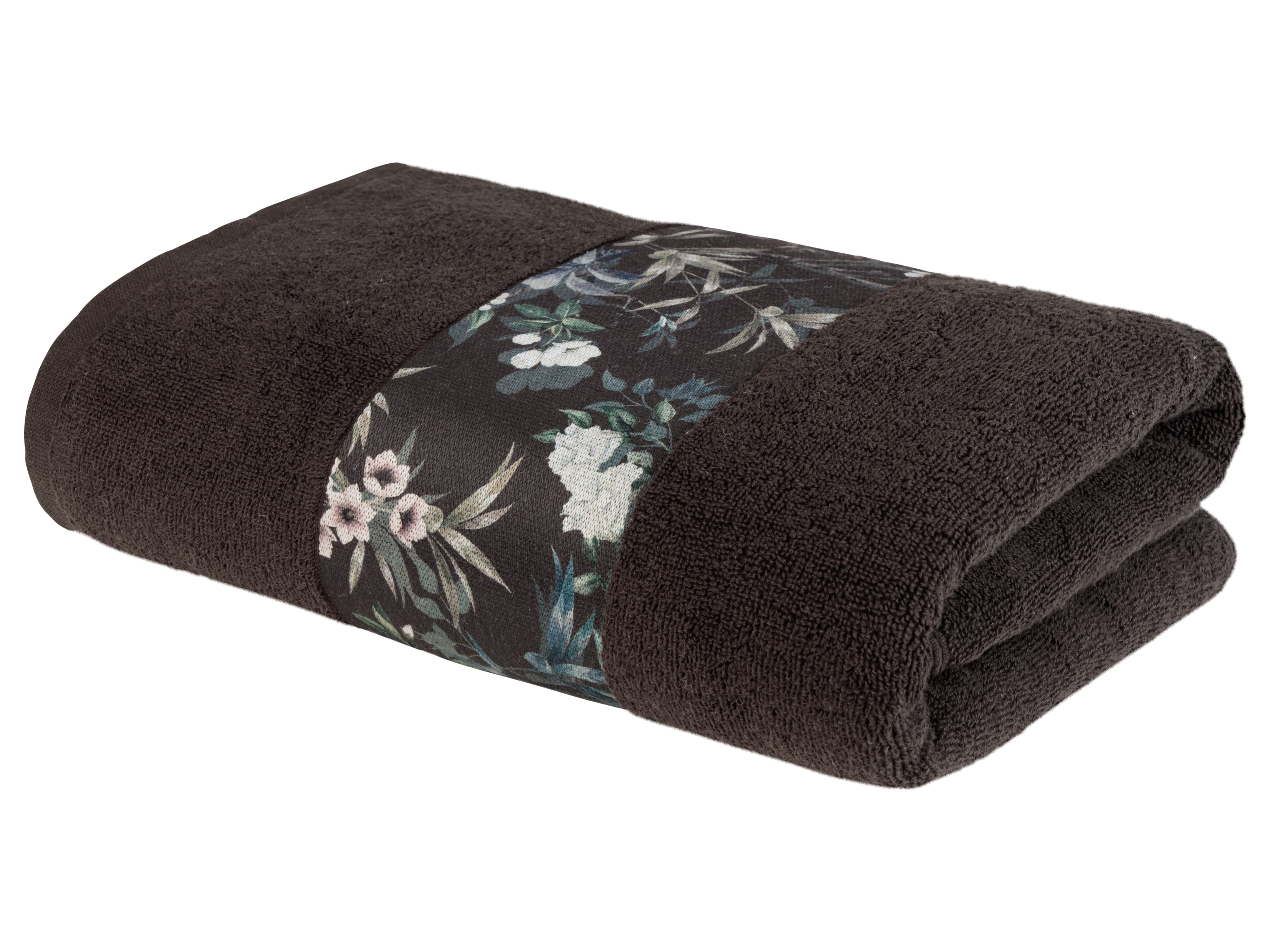 LIVARNO home Serviette de douche en éponge, 70 x 140 cm (fleurs)