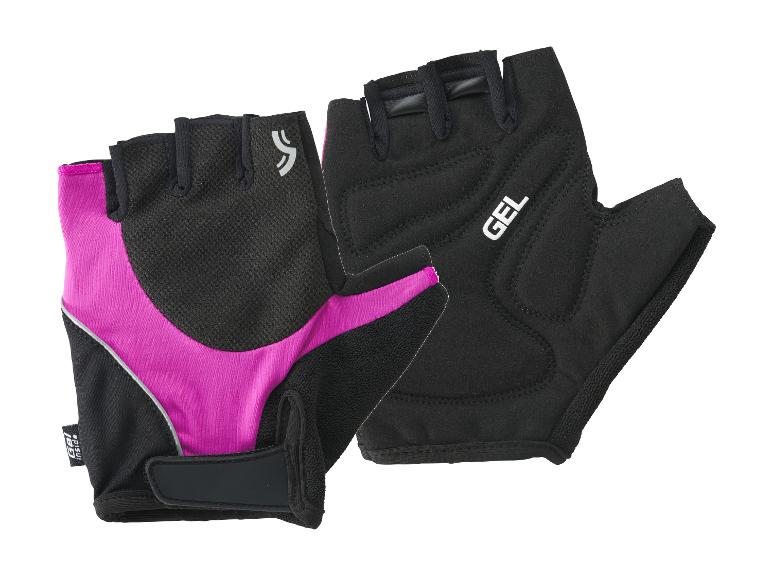 Gants de vélo à doigts courts, noirs et roses, avec gel.