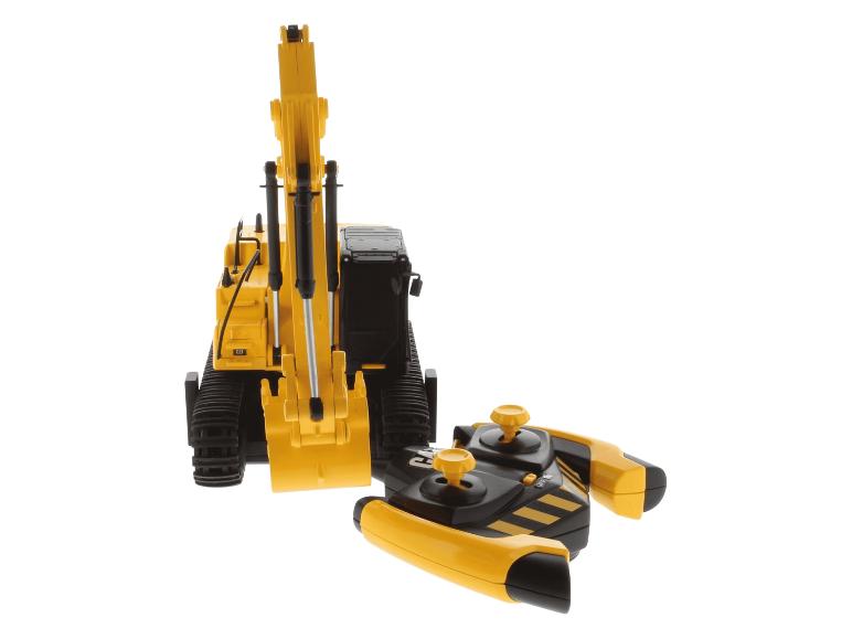 Pelle excavatrice jouet jaune et noire avec télécommande