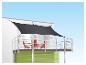 Auvent de balcon, mobilier de jardin et store.