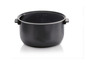 Une casserole noire avec des poignées pour une cuisinière à riz.