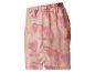 Short femme à motif abstrait dans les tons rose et orange, taille élastique.