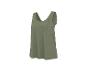Débardeur femme vert olive à col en V.