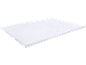 Matelas ou surmatelas blanc avec une texture côtelée, positionné en diagonale.