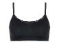 Un soutien-gorge noir avec de la dentelle.