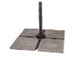 Base de parasol avec quatre dalles de lestage en béton gris