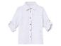 Chemise boutonnée blanche pour enfant, style minimaliste.